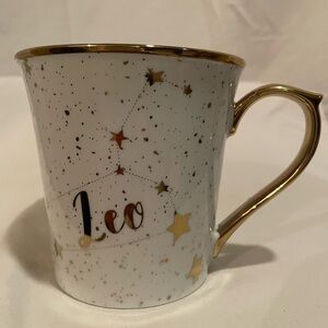 Gold and White Leo Constellation Mug